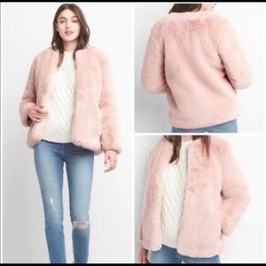 GAP Faux Fur Pink Coat